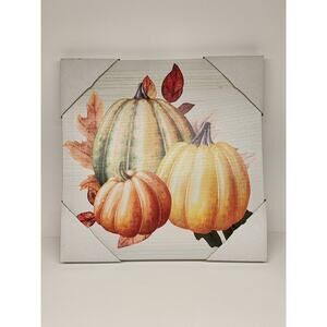 Pumpkins Canvas Wall Art Fall 10" x 10" New